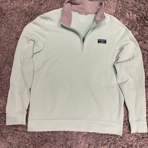 LL Bean Sweater Comfort Stretch Performance Piqué, Quarter-Zip Pullover - Picture 3 of 7